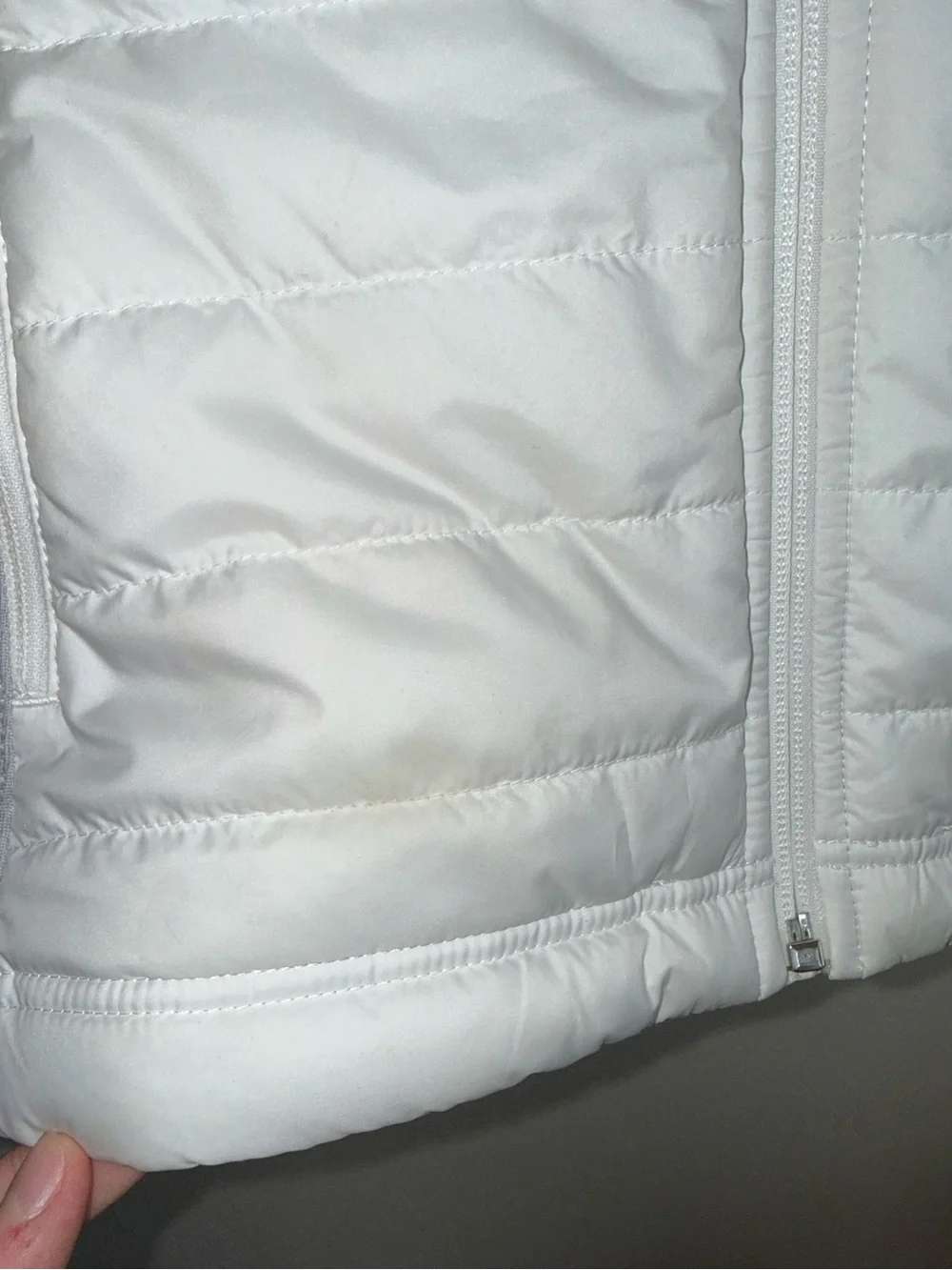 The North Face Mashup Insulated Jacket White Gray Full Zip Puffer Medium Women’s